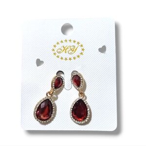 HY Red tear drop earrings